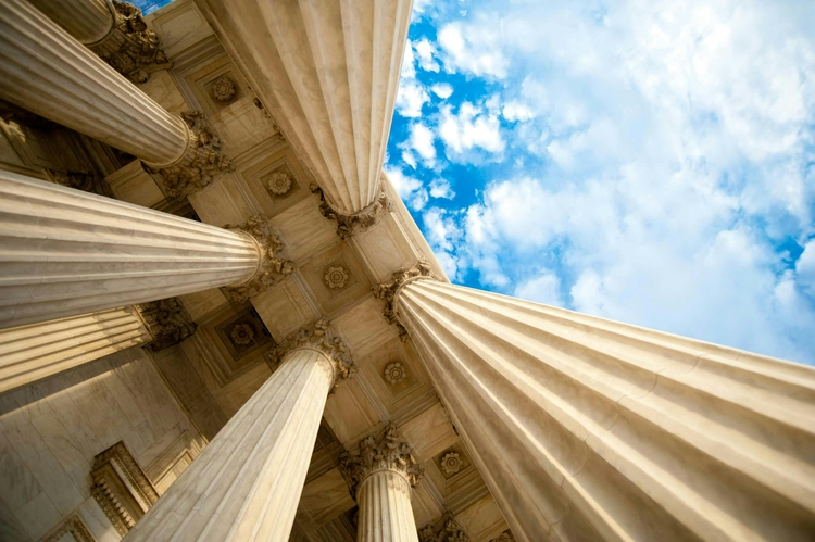 SEC government building columns and blue sky